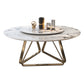 Glam Sintered Stone Top Standard Dining Table Round Shape Dining Table for Kitchen White 47.2"L x 47.2"W x 29.5"H Without Chairs Clearhalo ' dining_table' 'Dining Tables & Seating' 'Dining Tables' 'furn' 'furn_dining_table' 'Furniture' 'furniture_dining_table' 'Kitchen & Dining Furniture' 'kitchen&dining_furn' 'kitchen' 'kitchen_dining_table' 3945452