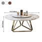 Glam Sintered Stone Top Standard Dining Table Round Shape Dining Table for Kitchen Clearhalo ' dining_table' 'Dining Tables & Seating' 'Dining Tables' 'furn' 'furn_dining_table' 'Furniture' 'furniture_dining_table' 'Kitchen & Dining Furniture' 'kitchen&dining_furn' 'kitchen' 'kitchen_dining_table' 3945455
