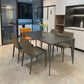 Industrial Sintered Stone Dining Table 4 Legs Solid Aluminum Base Rectangle Table for Home Black Without Chairs Clearhalo ' dining_table' 'Dining Tables & Seating' 'Dining Tables' 'furn' 'furn_dining_table' 'Furniture' 'furniture_dining_table' 'Kitchen & Dining Furniture' 'kitchen&dining_furn' 'kitchen' 'kitchen_dining_table' 3945466