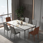 Industrial Sintered Stone Dining Table 4 Legs Solid Aluminum Alloy Base Rectangle Table for Home Clearhalo ' dining_table' 'Dining Tables & Seating' 'Dining Tables' 'furn' 'furn_dining_table' 'Furniture' 'furniture_dining_table' 'Kitchen & Dining Furniture' 'kitchen&dining_furn' 'kitchen' 'kitchen_dining_table' 3945485