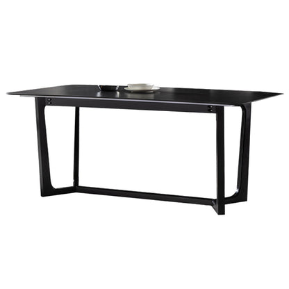 Industrial Sintered Stone Dining Table Trestle Base Rectangle Table for Home Without Chairs Clearhalo ' dining_table' 'Dining Tables & Seating' 'Dining Tables' 'furn' 'furn_dining_table' 'Furniture' 'furniture_dining_table' 'Kitchen & Dining Furniture' 'kitchen&dining_furn' 'kitchen' 'kitchen_dining_table' 3945498