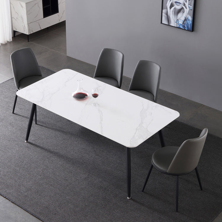 Industrial Sintered Stone Dining Table 4 Legs Base Rectangle Table for Home Clearhalo ' dining_table' 'Dining Tables & Seating' 'Dining Tables' 'furn' 'furn_dining_table' 'Furniture' 'furniture_dining_table' 'Kitchen & Dining Furniture' 'kitchen&dining_furn' 'kitchen' 'kitchen_dining_table' 3945515