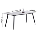 Industrial Sintered Stone Dining Table 4 Legs Base Rectangle Table for Home Clearhalo ' dining_table' 'Dining Tables & Seating' 'Dining Tables' 'furn' 'furn_dining_table' 'Furniture' 'furniture_dining_table' 'Kitchen & Dining Furniture' 'kitchen&dining_furn' 'kitchen' 'kitchen_dining_table' 3945518