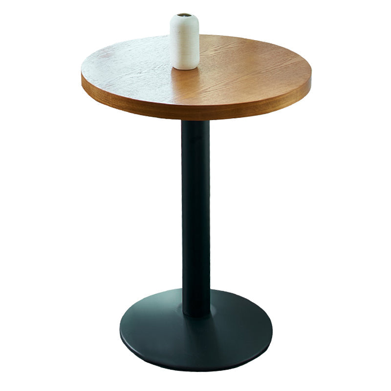 Industrial Style Brown Dining Table Wooden Table with Black Frame for Dining Room Round Without Chairs Clearhalo ' dining_table' 'Dining Tables & Seating' 'Dining Tables' 'furn' 'furn_dining_table' 'Furniture' 'furniture_dining_table' 'Kitchen & Dining Furniture' 'kitchen&dining_furn' 'kitchen' 'kitchen_dining_table' 3945524