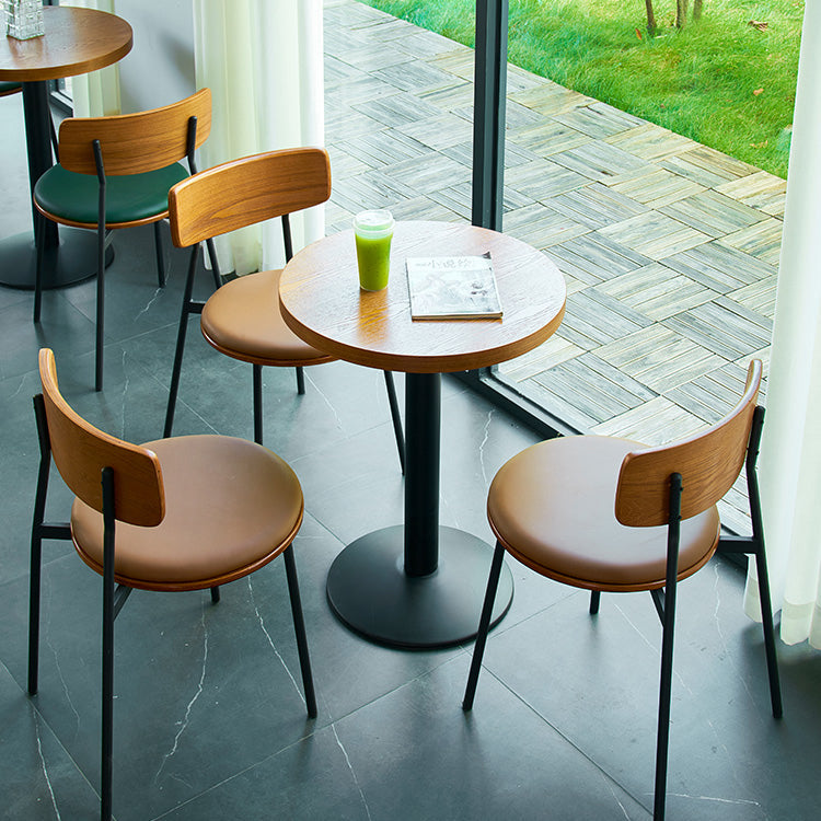 Industrial Style Brown Dining Table Wooden Table with Black Frame for Dining Room Clearhalo ' dining_table' 'Dining Tables & Seating' 'Dining Tables' 'furn' 'furn_dining_table' 'Furniture' 'furniture_dining_table' 'Kitchen & Dining Furniture' 'kitchen&dining_furn' 'kitchen' 'kitchen_dining_table' 3945536