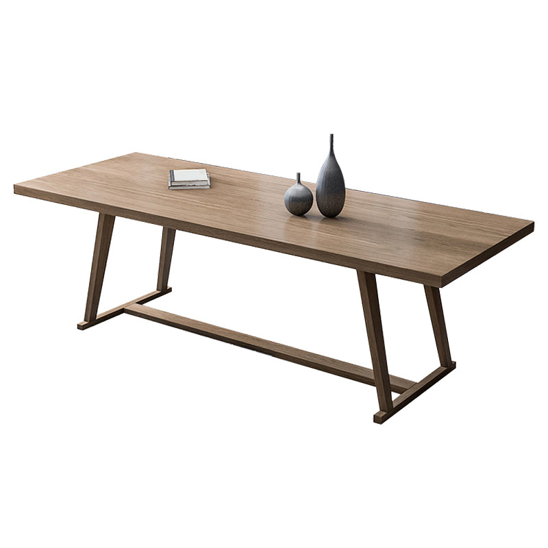 Solid Wood Industrial Rectangular Dining Table Solid Wood Top Table with Trestle Without Chairs Clearhalo ' dining_table' 'Dining Tables & Seating' 'Dining Tables' 'furn' 'furn_dining_table' 'Furniture' 'furniture_dining_table' 'Kitchen & Dining Furniture' 'kitchen&dining_furn' 'kitchen' 'kitchen_dining_table' 3945546