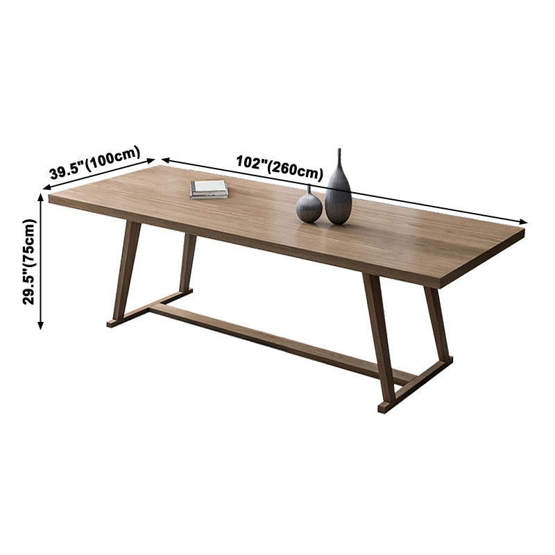 Solid Wood Industrial Rectangular Dining Table Solid Wood Top Table with Trestle Clearhalo ' dining_table' 'Dining Tables & Seating' 'Dining Tables' 'furn' 'furn_dining_table' 'Furniture' 'furniture_dining_table' 'Kitchen & Dining Furniture' 'kitchen&dining_furn' 'kitchen' 'kitchen_dining_table' 3945555