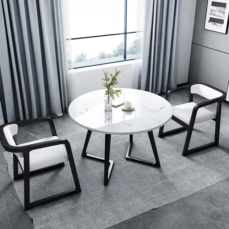 Modern Style White Dining Table Sintered Stone Table with Wooden Base for Home Clearhalo ' dining_table' 'Dining Tables & Seating' 'Dining Tables' 'furn' 'furn_dining_table' 'Furniture' 'furniture_dining_table' 'Kitchen & Dining Furniture' 'kitchen&dining_furn' 'kitchen' 'kitchen_dining_table' 3945558