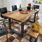 Metal Industrial Rectangle Dining Table Solid Wood Top Table with Sled Base Clearhalo ' dining_table' 'Dining Tables & Seating' 'Dining Tables' 'furn' 'furn_dining_table' 'Furniture' 'furniture_dining_table' 'Kitchen & Dining Furniture' 'kitchen&dining_furn' 'kitchen' 'kitchen_dining_table' 3945570