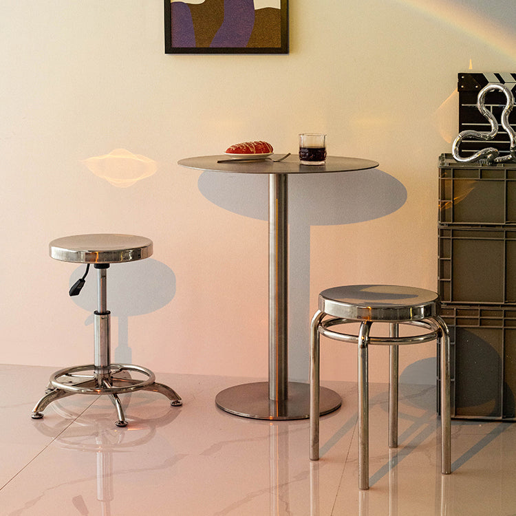 Industrial Style Silver Dining Table Stainless Steel Table for Home Use Clearhalo ' dining_table' 'Dining Tables & Seating' 'Dining Tables' 'furn' 'furn_dining_table' 'Furniture' 'furniture_dining_table' 'Kitchen & Dining Furniture' 'kitchen&dining_furn' 'kitchen' 'kitchen_dining_table' 3945589