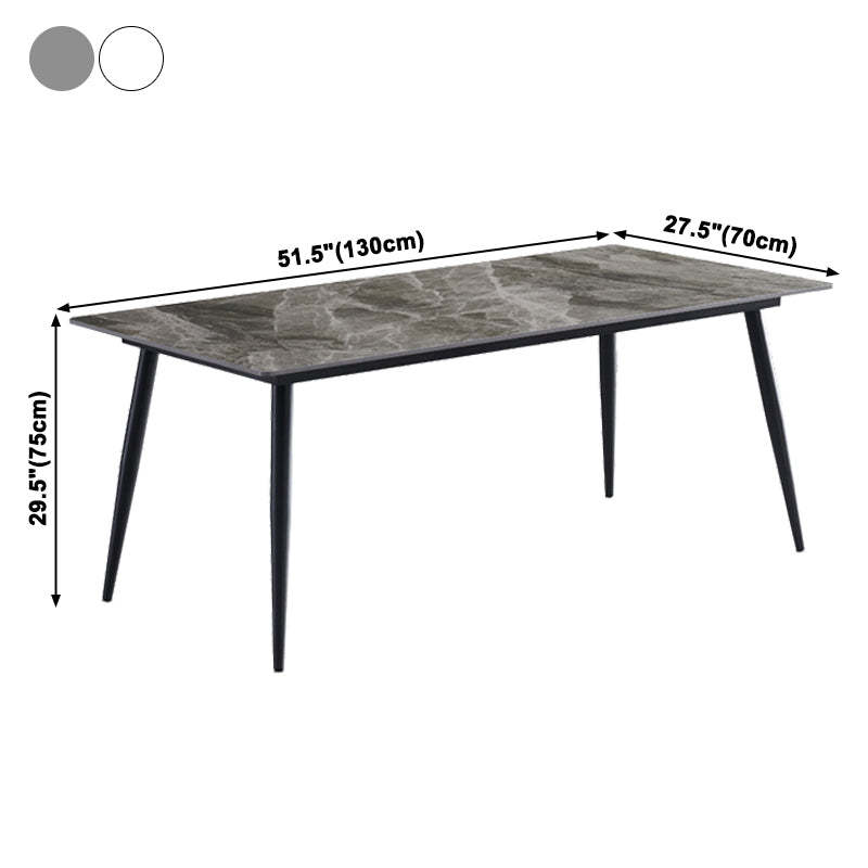 Industrial Sintered Stone Dining Table 4 Legs Carbon Steel Base Rectangle Table for Home Clearhalo ' dining_table' 'Dining Tables & Seating' 'Dining Tables' 'furn' 'furn_dining_table' 'Furniture' 'furniture_dining_table' 'Kitchen & Dining Furniture' 'kitchen&dining_furn' 'kitchen' 'kitchen_dining_table' 3945615