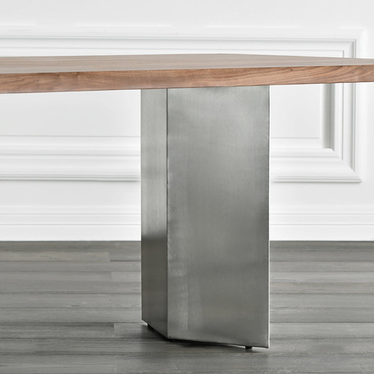 Metal Industrial Rectangle Dining Table Wood Top Table for Kitchen and Dining Room Clearhalo ' dining_table' 'Dining Tables & Seating' 'Dining Tables' 'furn' 'furn_dining_table' 'Furniture' 'furniture_dining_table' 'Kitchen & Dining Furniture' 'kitchen&dining_furn' 'kitchen' 'kitchen_dining_table' 3945625