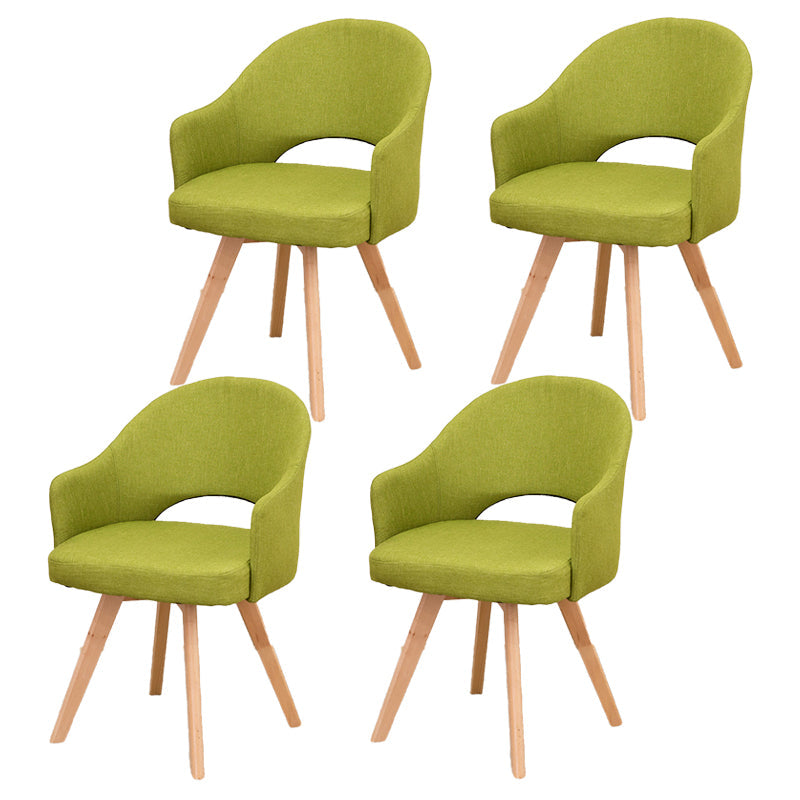 Modern Wooden Dining Chairs Open Back Dining Side Arm Chairs for Kitchen Green 4 Piece Set Clearhalo ' kitchen&dining_furn' 'Dining Chairs' 'Dining Tables & Seating' 'dining_chair' 'furn' 'furn_dining_chair' 'Furniture' 'furniture_dining_chair' 'Kitchen & Dining Furniture' 'kitchen' 3950229