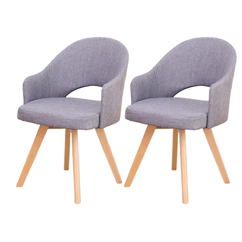 Modern Wooden Dining Chairs Open Back Dining Side Arm Chairs for Kitchen Light Gray 2 Piece Set Clearhalo ' kitchen&dining_furn' 'Dining Chairs' 'Dining Tables & Seating' 'dining_chair' 'furn' 'furn_dining_chair' 'Furniture' 'furniture_dining_chair' 'Kitchen & Dining Furniture' 'kitchen' 3950240