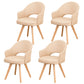 Modern Wooden Dining Chairs Open Back Dining Side Arm Chairs for Kitchen Khaki 4 Piece Set Clearhalo ' kitchen&dining_furn' 'Dining Chairs' 'Dining Tables & Seating' 'dining_chair' 'furn' 'furn_dining_chair' 'Furniture' 'furniture_dining_chair' 'Kitchen & Dining Furniture' 'kitchen' 3950242