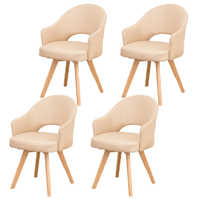 Modern Wooden Dining Chairs Open Back Dining Side Arm Chairs for Kitchen Khaki 4 Piece Set Clearhalo ' kitchen&dining_furn' 'Dining Chairs' 'Dining Tables & Seating' 'dining_chair' 'furn' 'furn_dining_chair' 'Furniture' 'furniture_dining_chair' 'Kitchen & Dining Furniture' 'kitchen' 3950242