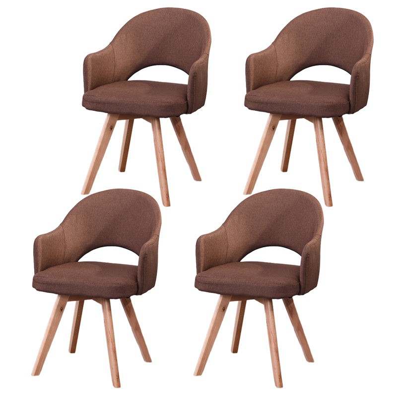 Modern Wooden Dining Chairs Open Back Dining Side Arm Chairs for Kitchen Brown 4 Piece Set Clearhalo ' kitchen&dining_furn' 'Dining Chairs' 'Dining Tables & Seating' 'dining_chair' 'furn' 'furn_dining_chair' 'Furniture' 'furniture_dining_chair' 'Kitchen & Dining Furniture' 'kitchen' 3950247
