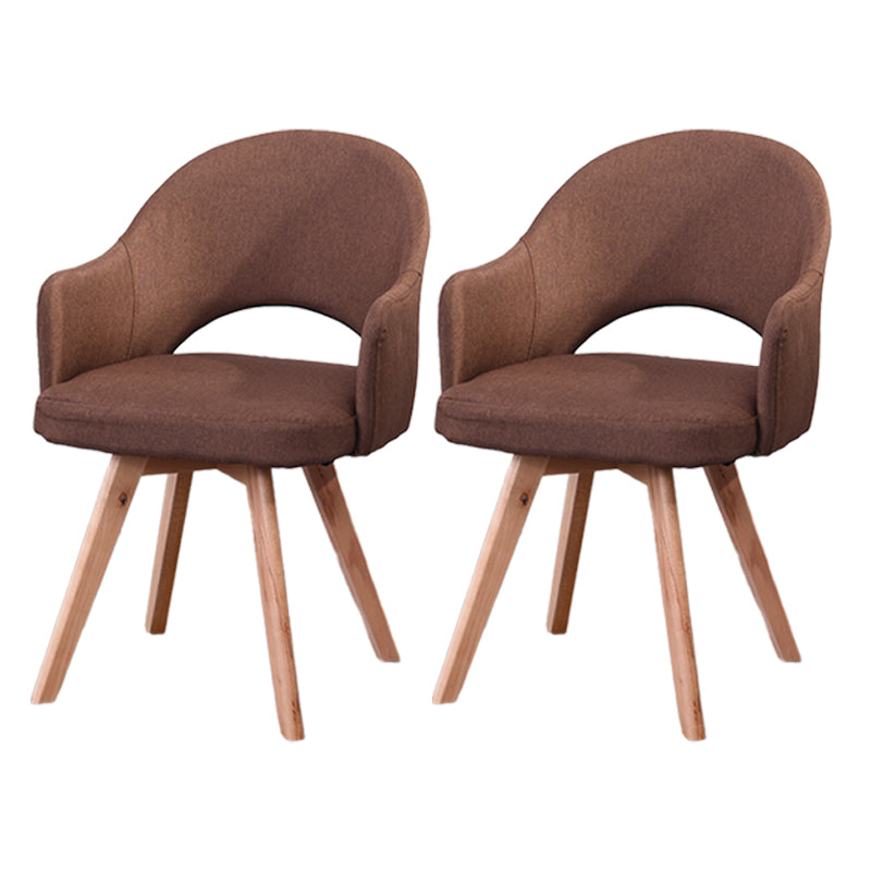 Modern Wooden Dining Chairs Open Back Dining Side Arm Chairs for Kitchen Brown 2 Piece Set Clearhalo ' kitchen&dining_furn' 'Dining Chairs' 'Dining Tables & Seating' 'dining_chair' 'furn' 'furn_dining_chair' 'Furniture' 'furniture_dining_chair' 'Kitchen & Dining Furniture' 'kitchen' 3950251