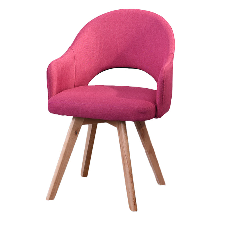 Modern Wooden Dining Chairs Open Back Dining Side Arm Chairs for Kitchen Light Rose Red 1 Piece Clearhalo ' kitchen&dining_furn' 'Dining Chairs' 'Dining Tables & Seating' 'dining_chair' 'furn' 'furn_dining_chair' 'Furniture' 'furniture_dining_chair' 'Kitchen & Dining Furniture' 'kitchen' 3950256
