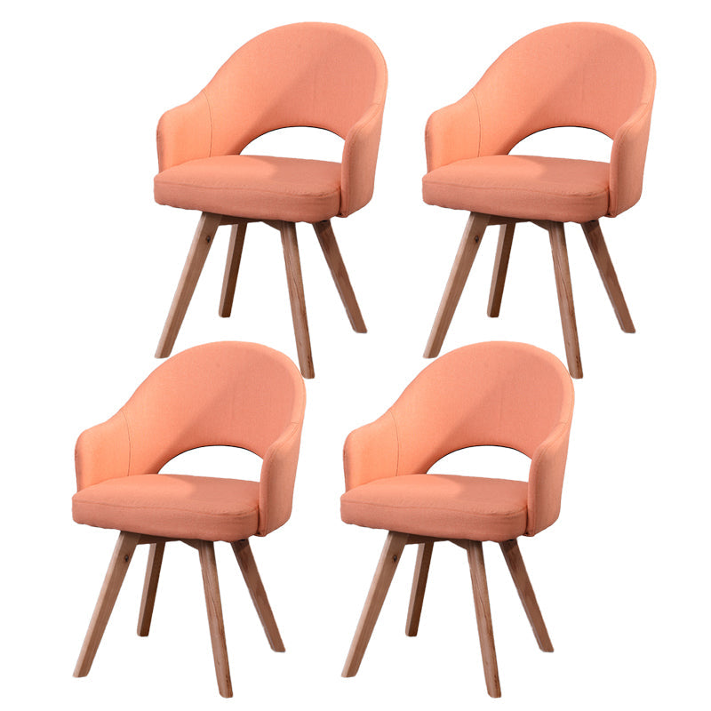 Modern Wooden Dining Chairs Open Back Dining Side Arm Chairs for Kitchen Orange 4 Piece Set Clearhalo ' kitchen&dining_furn' 'Dining Chairs' 'Dining Tables & Seating' 'dining_chair' 'furn' 'furn_dining_chair' 'Furniture' 'furniture_dining_chair' 'Kitchen & Dining Furniture' 'kitchen' 3950258