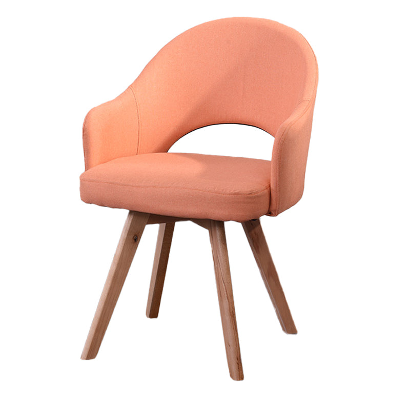 Modern Wooden Dining Chairs Open Back Dining Side Arm Chairs for Kitchen Orange 1 Piece Clearhalo ' kitchen&dining_furn' 'Dining Chairs' 'Dining Tables & Seating' 'dining_chair' 'furn' 'furn_dining_chair' 'Furniture' 'furniture_dining_chair' 'Kitchen & Dining Furniture' 'kitchen' 3950259