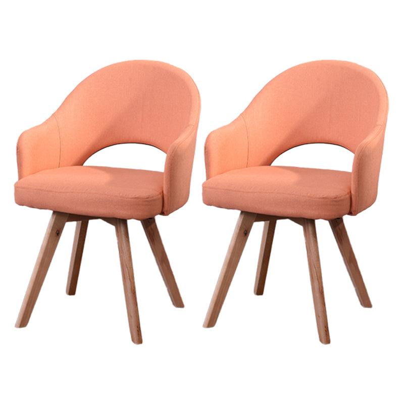 Modern Wooden Dining Chairs Open Back Dining Side Arm Chairs for Kitchen Orange 2 Piece Set Clearhalo ' kitchen&dining_furn' 'Dining Chairs' 'Dining Tables & Seating' 'dining_chair' 'furn' 'furn_dining_chair' 'Furniture' 'furniture_dining_chair' 'Kitchen & Dining Furniture' 'kitchen' 3950260