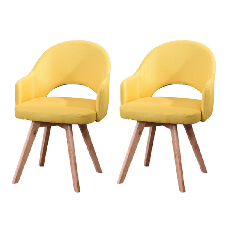 Modern Wooden Dining Chairs Open Back Dining Side Arm Chairs for Kitchen Yellow 2 Piece Set Clearhalo ' kitchen&dining_furn' 'Dining Chairs' 'Dining Tables & Seating' 'dining_chair' 'furn' 'furn_dining_chair' 'Furniture' 'furniture_dining_chair' 'Kitchen & Dining Furniture' 'kitchen' 3950263
