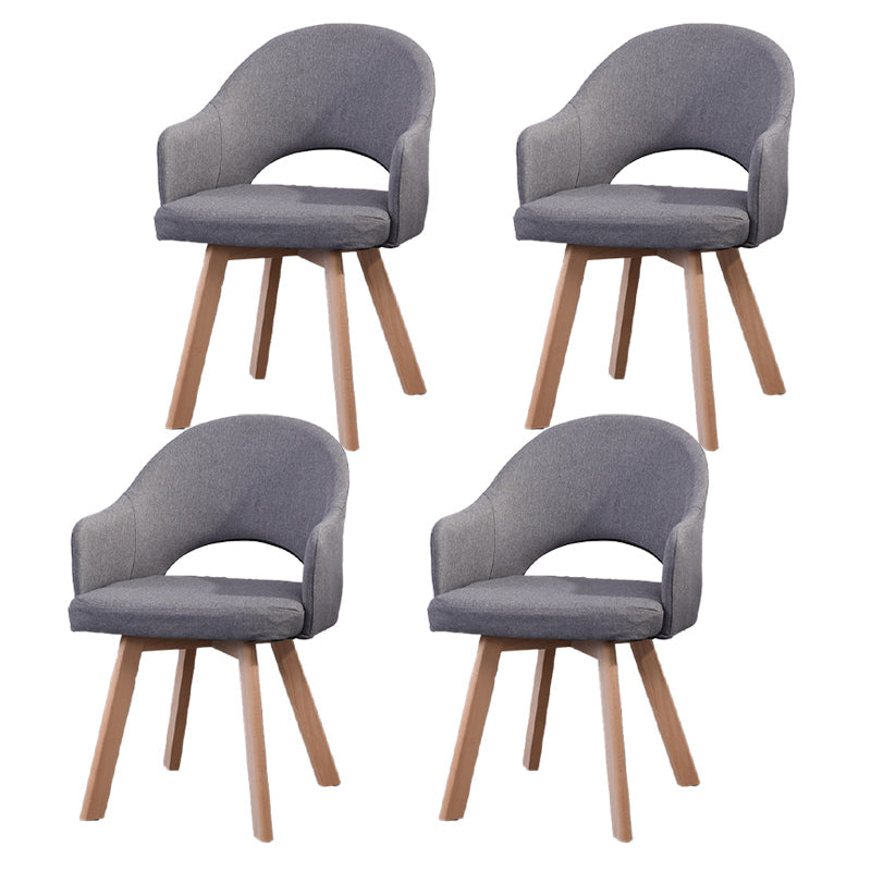 Modern Wooden Dining Chairs Open Back Dining Side Arm Chairs for Kitchen Dark Gray 4 Piece Set Clearhalo ' kitchen&dining_furn' 'Dining Chairs' 'Dining Tables & Seating' 'dining_chair' 'furn' 'furn_dining_chair' 'Furniture' 'furniture_dining_chair' 'Kitchen & Dining Furniture' 'kitchen' 3950264