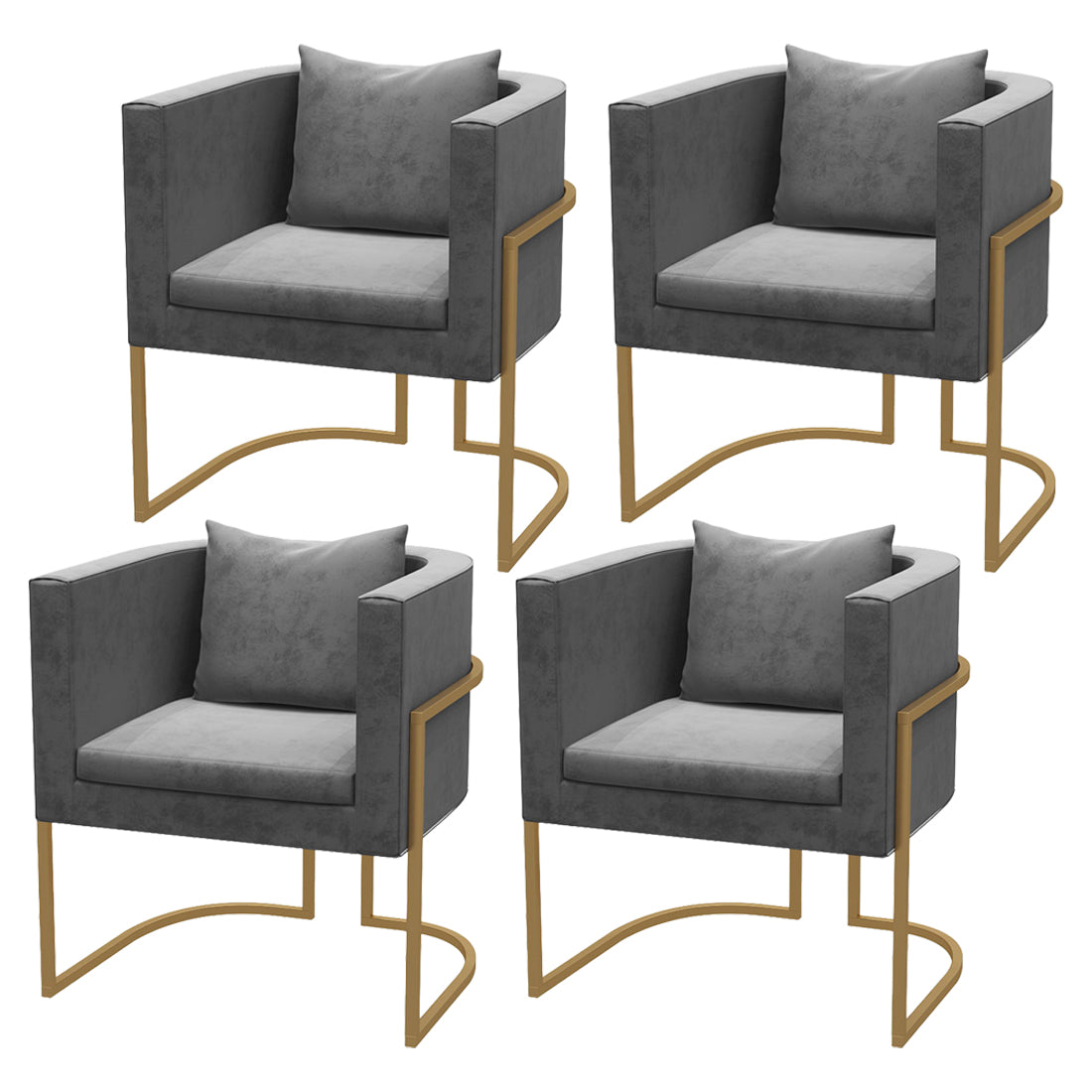 Contemporary Style Upholstered Armless Dining Chairs Solid Back Chairs for Home Grey 4 Piece Set Clearhalo ' kitchen&dining_furn' 'Dining Chairs' 'Dining Tables & Seating' 'dining_chair' 'furn' 'furn_dining_chair' 'Furniture' 'furniture_dining_chair' 'Kitchen & Dining Furniture' 'kitchen' 3950272