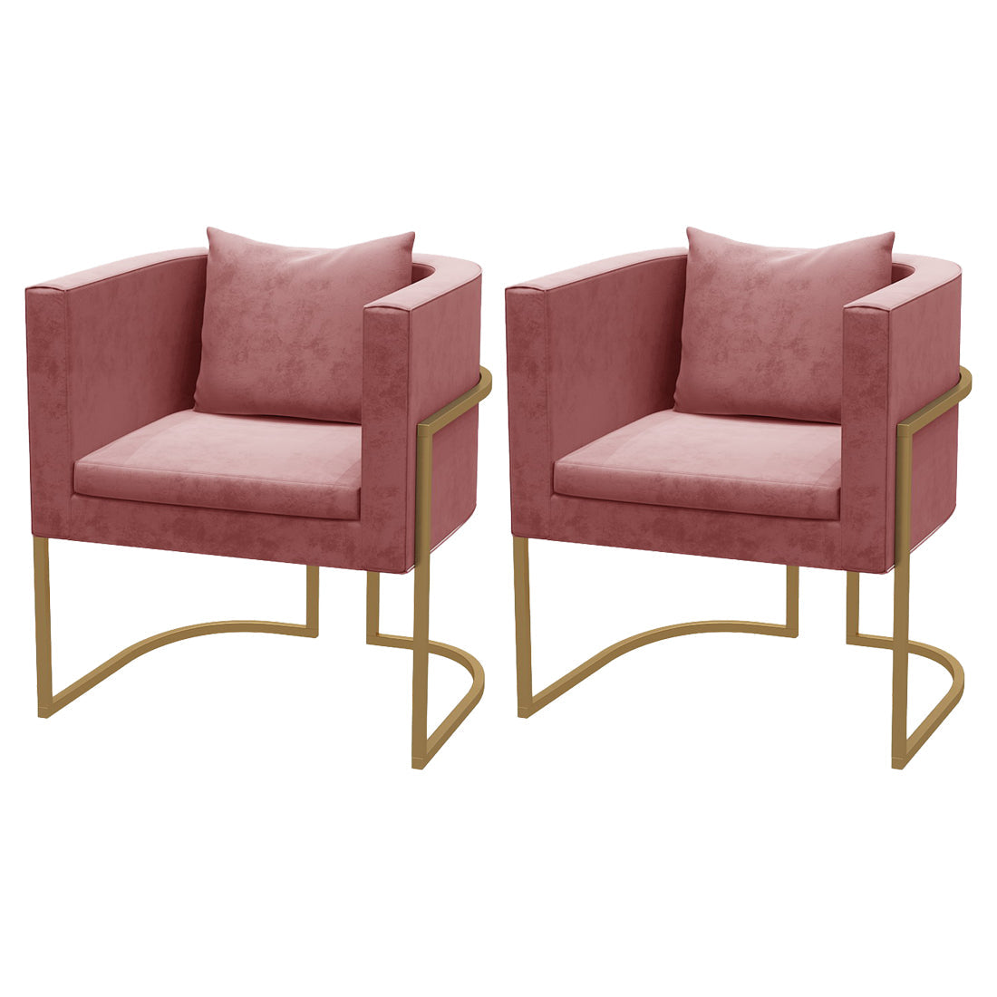 Contemporary Style Upholstered Armless Dining Chairs Solid Back Chairs for Home Pink 2 Piece Set Clearhalo ' kitchen&dining_furn' 'Dining Chairs' 'Dining Tables & Seating' 'dining_chair' 'furn' 'furn_dining_chair' 'Furniture' 'furniture_dining_chair' 'Kitchen & Dining Furniture' 'kitchen' 3950277
