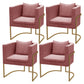 Contemporary Style Upholstered Armless Dining Chairs Solid Back Chairs for Home Pink 4 Piece Set Clearhalo ' kitchen&dining_furn' 'Dining Chairs' 'Dining Tables & Seating' 'dining_chair' 'furn' 'furn_dining_chair' 'Furniture' 'furniture_dining_chair' 'Kitchen & Dining Furniture' 'kitchen' 3950278