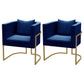Contemporary Style Upholstered Armless Dining Chairs Solid Back Chairs for Home Dark Blue 2 Piece Set Clearhalo ' kitchen&dining_furn' 'Dining Chairs' 'Dining Tables & Seating' 'dining_chair' 'furn' 'furn_dining_chair' 'Furniture' 'furniture_dining_chair' 'Kitchen & Dining Furniture' 'kitchen' 3950282