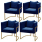 Contemporary Style Upholstered Armless Dining Chairs Solid Back Chairs for Home Dark Blue 4 Piece Set Clearhalo ' kitchen&dining_furn' 'Dining Chairs' 'Dining Tables & Seating' 'dining_chair' 'furn' 'furn_dining_chair' 'Furniture' 'furniture_dining_chair' 'Kitchen & Dining Furniture' 'kitchen' 3950285