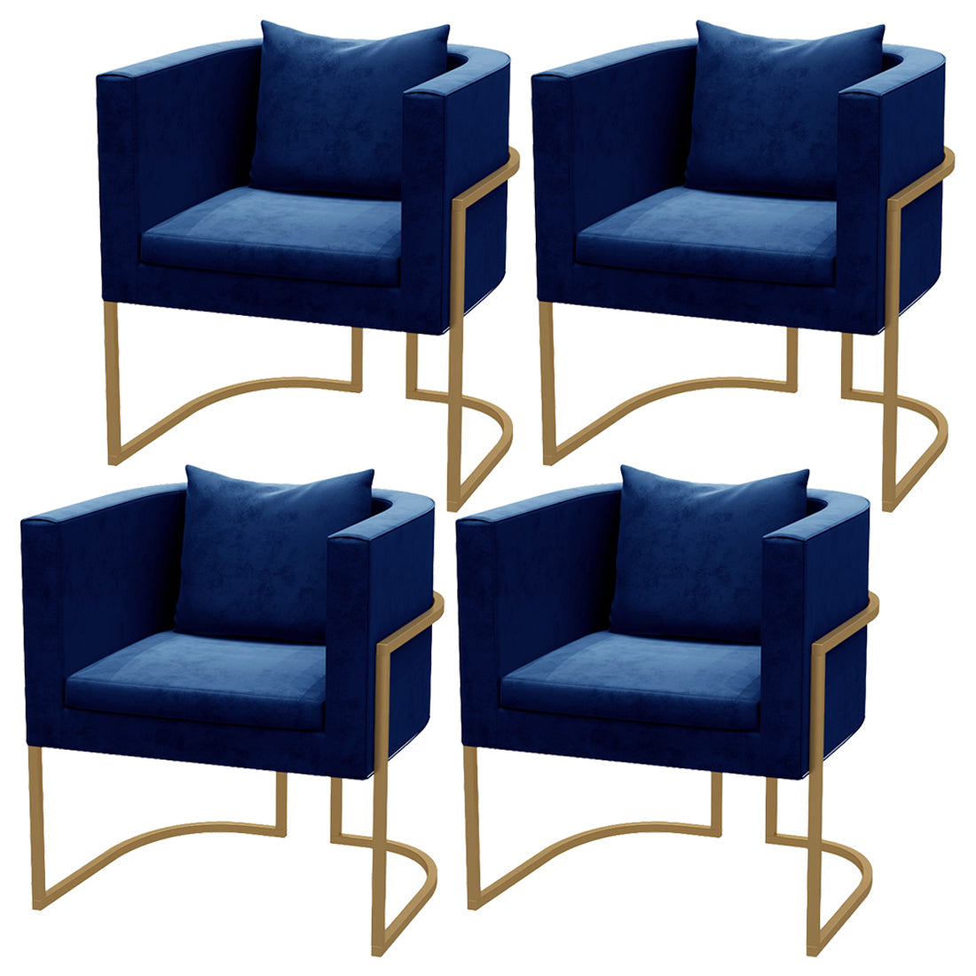 Contemporary Style Upholstered Armless Dining Chairs Solid Back Chairs for Home Dark Blue 4 Piece Set Clearhalo ' kitchen&dining_furn' 'Dining Chairs' 'Dining Tables & Seating' 'dining_chair' 'furn' 'furn_dining_chair' 'Furniture' 'furniture_dining_chair' 'Kitchen & Dining Furniture' 'kitchen' 3950285