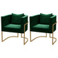 Contemporary Style Upholstered Armless Dining Chairs Solid Back Chairs for Home Blackish Green 2 Piece Set Clearhalo ' kitchen&dining_furn' 'Dining Chairs' 'Dining Tables & Seating' 'dining_chair' 'furn' 'furn_dining_chair' 'Furniture' 'furniture_dining_chair' 'Kitchen & Dining Furniture' 'kitchen' 3950287