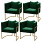 Contemporary Style Upholstered Armless Dining Chairs Solid Back Chairs for Home Blackish Green 4 Piece Set Clearhalo ' kitchen&dining_furn' 'Dining Chairs' 'Dining Tables & Seating' 'dining_chair' 'furn' 'furn_dining_chair' 'Furniture' 'furniture_dining_chair' 'Kitchen & Dining Furniture' 'kitchen' 3950288