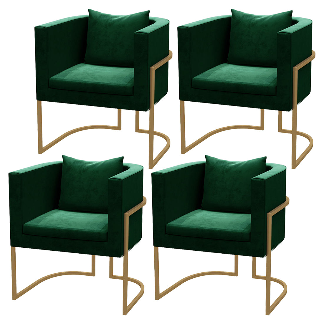 Contemporary Style Upholstered Armless Dining Chairs Solid Back Chairs for Home Blackish Green 4 Piece Set Clearhalo ' kitchen&dining_furn' 'Dining Chairs' 'Dining Tables & Seating' 'dining_chair' 'furn' 'furn_dining_chair' 'Furniture' 'furniture_dining_chair' 'Kitchen & Dining Furniture' 'kitchen' 3950288
