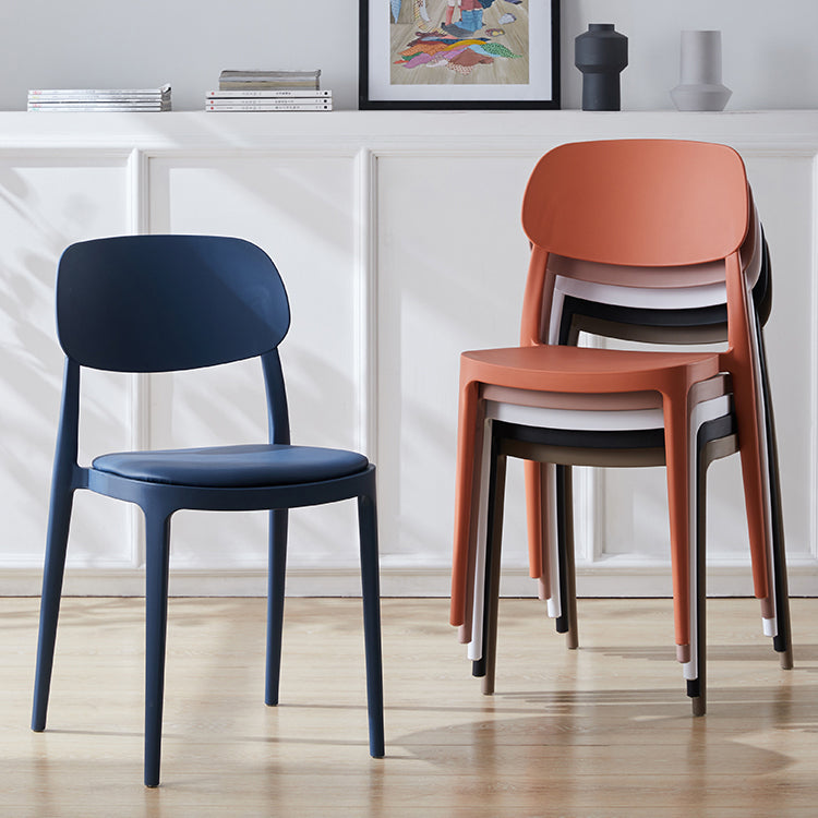 Scandinavian Plastic Armless Dining Chairs Stackable Open Back Side Chair Clearhalo ' kitchen&dining_furn' 'Dining Chairs' 'Dining Tables & Seating' 'dining_chair' 'furn' 'furn_dining_chair' 'Furniture' 'furniture_dining_chair' 'Kitchen & Dining Furniture' 'kitchen' 3950292