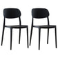 Scandinavian Plastic Armless Dining Chairs Stackable Open Back Side Chair Black 2 Piece Set Clearhalo ' kitchen&dining_furn' 'Dining Chairs' 'Dining Tables & Seating' 'dining_chair' 'furn' 'furn_dining_chair' 'Furniture' 'furniture_dining_chair' 'Kitchen & Dining Furniture' 'kitchen' 3950293
