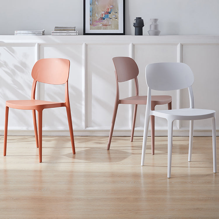 Scandinavian Plastic Armless Dining Chairs Stackable Open Back Side Chair Clearhalo ' kitchen&dining_furn' 'Dining Chairs' 'Dining Tables & Seating' 'dining_chair' 'furn' 'furn_dining_chair' 'Furniture' 'furniture_dining_chair' 'Kitchen & Dining Furniture' 'kitchen' 3950294