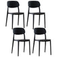 Scandinavian Plastic Armless Dining Chairs Stackable Open Back Side Chair Black 4 Piece Set Clearhalo ' kitchen&dining_furn' 'Dining Chairs' 'Dining Tables & Seating' 'dining_chair' 'furn' 'furn_dining_chair' 'Furniture' 'furniture_dining_chair' 'Kitchen & Dining Furniture' 'kitchen' 3950295