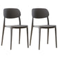 Scandinavian Plastic Armless Dining Chairs Stackable Open Back Side Chair Grey 2 Piece Set Clearhalo ' kitchen&dining_furn' 'Dining Chairs' 'Dining Tables & Seating' 'dining_chair' 'furn' 'furn_dining_chair' 'Furniture' 'furniture_dining_chair' 'Kitchen & Dining Furniture' 'kitchen' 3950299