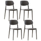 Scandinavian Plastic Armless Dining Chairs Stackable Open Back Side Chair Grey 4 Piece Set Clearhalo ' kitchen&dining_furn' 'Dining Chairs' 'Dining Tables & Seating' 'dining_chair' 'furn' 'furn_dining_chair' 'Furniture' 'furniture_dining_chair' 'Kitchen & Dining Furniture' 'kitchen' 3950301