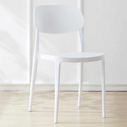 Scandinavian Plastic Armless Dining Chairs Stackable Open Back Side Chair White 1 Piece Clearhalo ' kitchen&dining_furn' 'Dining Chairs' 'Dining Tables & Seating' 'dining_chair' 'furn' 'furn_dining_chair' 'Furniture' 'furniture_dining_chair' 'Kitchen & Dining Furniture' 'kitchen' 3950303