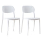 Scandinavian Plastic Armless Dining Chairs Stackable Open Back Side Chair White 2 Piece Set Clearhalo ' kitchen&dining_furn' 'Dining Chairs' 'Dining Tables & Seating' 'dining_chair' 'furn' 'furn_dining_chair' 'Furniture' 'furniture_dining_chair' 'Kitchen & Dining Furniture' 'kitchen' 3950305