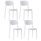 Scandinavian Plastic Armless Dining Chairs Stackable Open Back Side Chair White 4 Piece Set Clearhalo ' kitchen&dining_furn' 'Dining Chairs' 'Dining Tables & Seating' 'dining_chair' 'furn' 'furn_dining_chair' 'Furniture' 'furniture_dining_chair' 'Kitchen & Dining Furniture' 'kitchen' 3950307