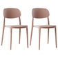 Scandinavian Plastic Armless Dining Chairs Stackable Open Back Side Chair Pink 2 Piece Set Clearhalo ' kitchen&dining_furn' 'Dining Chairs' 'Dining Tables & Seating' 'dining_chair' 'furn' 'furn_dining_chair' 'Furniture' 'furniture_dining_chair' 'Kitchen & Dining Furniture' 'kitchen' 3950309