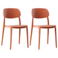 Scandinavian Plastic Armless Dining Chairs Stackable Open Back Side Chair Orange 2 Piece Set Clearhalo ' kitchen&dining_furn' 'Dining Chairs' 'Dining Tables & Seating' 'dining_chair' 'furn' 'furn_dining_chair' 'Furniture' 'furniture_dining_chair' 'Kitchen & Dining Furniture' 'kitchen' 3950312