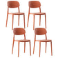 Scandinavian Plastic Armless Dining Chairs Stackable Open Back Side Chair Orange 4 Piece Set Clearhalo ' kitchen&dining_furn' 'Dining Chairs' 'Dining Tables & Seating' 'dining_chair' 'furn' 'furn_dining_chair' 'Furniture' 'furniture_dining_chair' 'Kitchen & Dining Furniture' 'kitchen' 3950313