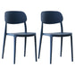 Scandinavian Plastic Armless Dining Chairs Stackable Open Back Side Chair Blue 2 Piece Set Clearhalo ' kitchen&dining_furn' 'Dining Chairs' 'Dining Tables & Seating' 'dining_chair' 'furn' 'furn_dining_chair' 'Furniture' 'furniture_dining_chair' 'Kitchen & Dining Furniture' 'kitchen' 3950315